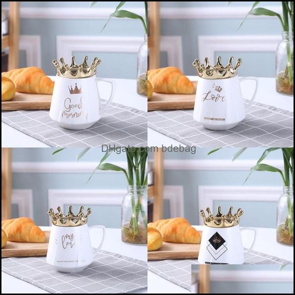 Tassen Fashion Tumblers Crown Cups Phone Bracket Praktische Einfachheit Praktische Frau Mann Keramiktassen Valentinstag 10 2Nx K2 Drop D Dhym9