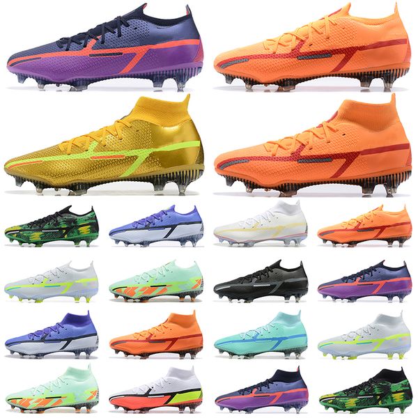 Futbol ayakkabısı Phantom GT2 Dynamic Fit DF Elite FG Firm Ground Cleat Futbol Sneakers Erkek Eğitmenler Çizmeler Yüksek Düşük