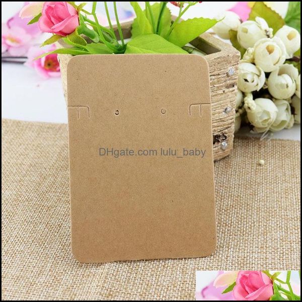 Tags CARTÃO DE PREÇO DE PREÇOS 100 PCS/LOTO 6.8X9.7cm Kraft Paper Collectings Brincos de Cartões de Jóias de Jóias de Jóias 315 Q2 DRO DHFYX