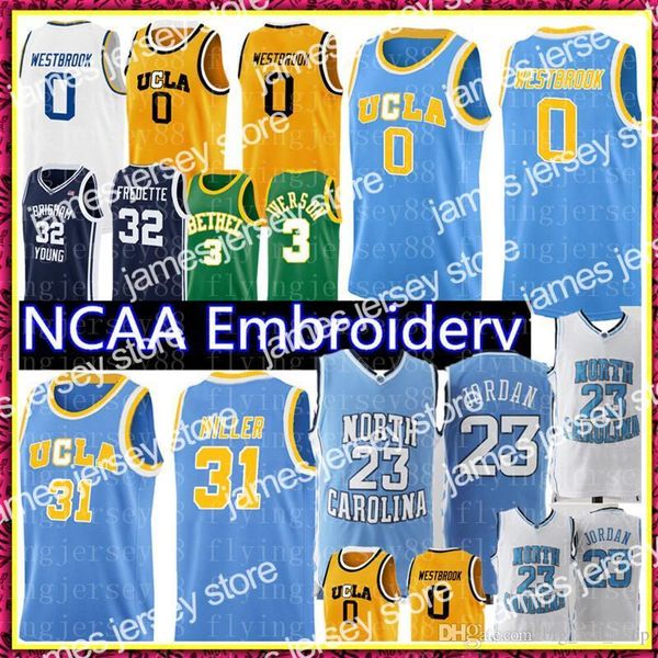 O basquete universit￡rio usa UCLA Russell 0 Westbrook Reggie 31 Miller Jersey MJ 23 Michael Carolina Basketball Jerseys 989