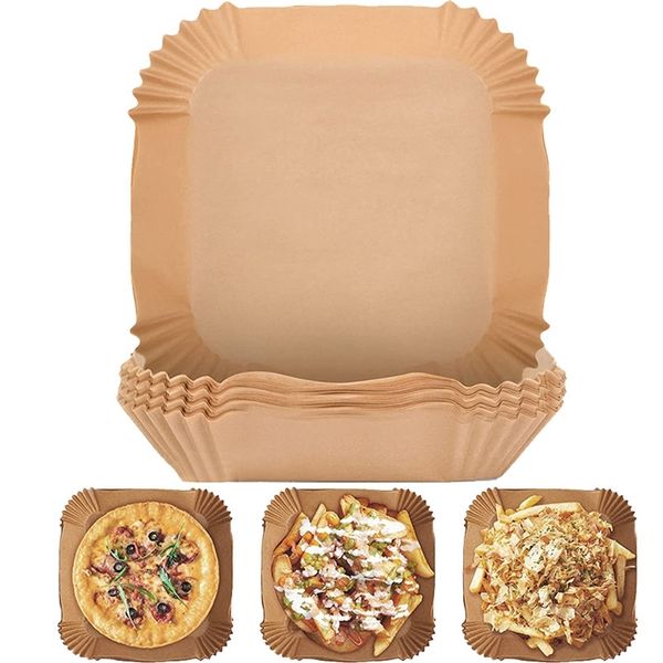 Utensili per torte Friggitrice ad aria Carta da forno usa e getta Vassoio per forme Griglia da cucina Carta pergamena Accessori per friggitrice ad aria Per 55 l 75 l XXL 220901