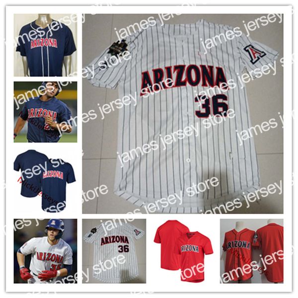 College Baseball Indossa NCAA Custom Arizona Wildcats Maglia da baseball Jacob Blas Matthew Dyer Ryan Holgate Quinn Flanagan Johnny Field J.Farris Alex Mejia Seth