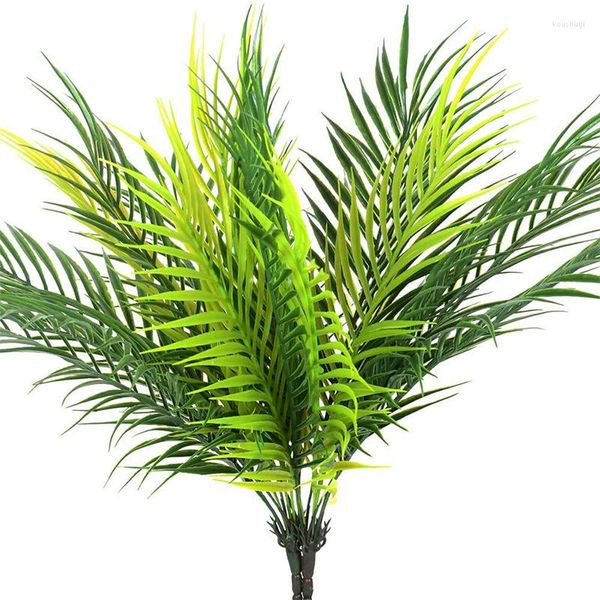 Flores decorativas verdes de folha de palmeira artificial verde 50cm Plástico Fake Fake Flamas Folhas Tree Tree Tropical Hawaiian tem tema decoração