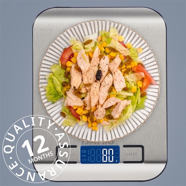 Strumenti di misurazione Bilancia da cucina digitale per alimenti 10 kg di peso Bilancia multifunzione Misure Cottura Cottura 1g01oz Graduazione precisa Acciaio inossidabile 220830