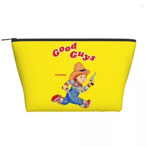 Bolsas de cosméticos personalizados Good Guys Cowboy Travel Bag Women's Child's Play Chucky Higienee Makeup Organizer Lady Beauty Storage DOPP Kit