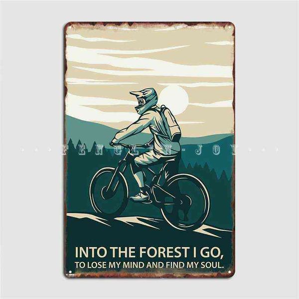 Pintura de metal Retro Enduro Mountain Bike Sign Sign Club Party Cinema Placas personalizadas Placas Tin Sign Poster T220829