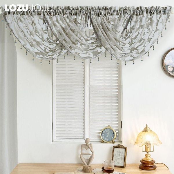 Vorhang LOZUJOJU Luxus-Perlen-Volant, rustikaler dekorativer Fensterkopf, Heimhintergrund, Wasserfall-Vorhänge für Wohnzimmer, Endprodukt