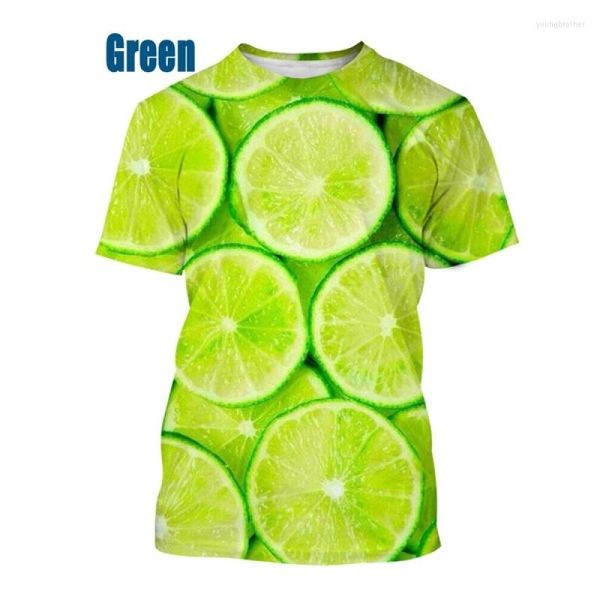 Herren T-Shirts 2022 The Fresh Fruits Food 3D All Over Print Kurzarm Lustig Lässig Hip Hop Top T-Shirt Damen Herren