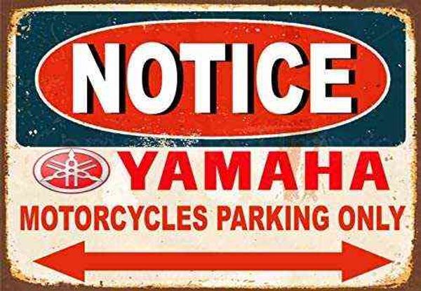 Pintura de metal Aviso Yamaha Motorcycles Somente estacionamento para lata de lata de metal decoração de placa de parede T220829