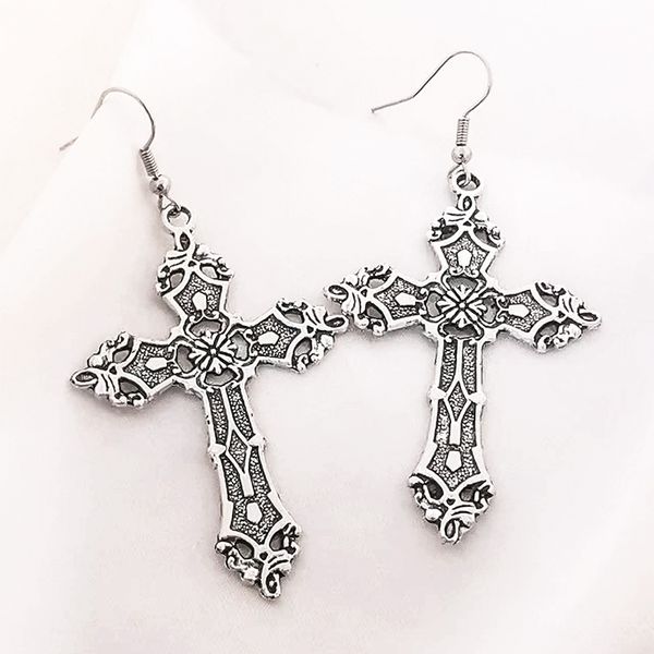 20pcs Cross Ciondolo Calco di orecchini a goccia Collana Donne baroccia gotica Dichiarazione di moda vintage Goth Accessori per gioielli in metallo grande regalo per feste lunghe