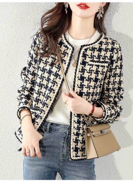 chan giacca di marca 2022 delle nuove donne autunno inverno occidentale giacca moda check cappotto di tweed designer top-grade primavera cappotto regalo di compleanno San Valentino Natale