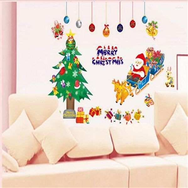 Adesivi Murali Cartone Animato Albero Di Natale Per Bambini Camere Decalcomanie Murale Decorazione Camera Dei Ragazzi