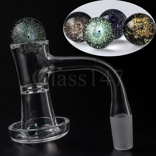 DHL Hourglass Smoking Full Weld Terp Slurper Quartz Banger Abgeschrägter Rand Nahtlose Nägel mit 22 mm Dichro Carb Cap 6 mm Smaragdperlen für Glaswasserbongs Dab Rigs