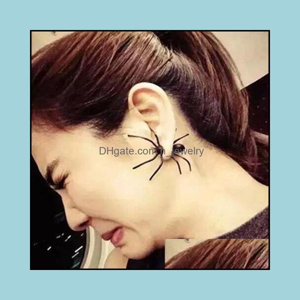 Charm Fashion Womens Halloween Black Spider Charm Orecchini Unisex Holiday Gift Drop Delivery 2021 Jewelry Dhseller2010 Dhnp6