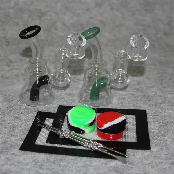 Glas-Wasserbongs, Wasserpfeifen, Rauchpfeife, Recycler, Bohrinseln, Becherglas-Bong, Dabber, Zigarette, Dab-Zubehör mit 14-mm-Banger