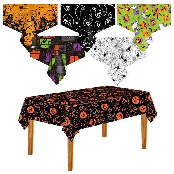 Altre forniture per feste di eventi 220x130 cm Tovaglia di Halloween Plastica nera Ragnatela Tovaglia usa e getta Tovaglia impermeabile per decorazioni per feste di Halloween 220901