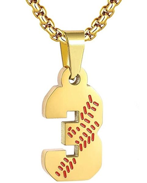 Titanium Sport Accessories Baseball N￺mero de colar de ouro para meninos 00-99 Atetes de softball preto de ouro