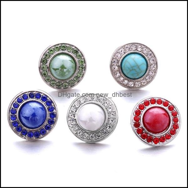 Chiusure Ganci All'ingrosso Mix Strass Bottoni a pressione Chiusura 18mm Metallo Decorativo Bottoni Rotondi Charms Per Fai Da Te Scatta Gioiello Dhseller2010 Dhy7V