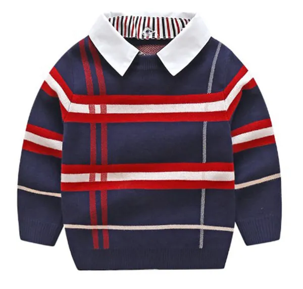 Maglione cardigan per ragazzi primavera autunno Maglione a righe lavorato a maglia Maglione per bambini a maniche lunghe per bambini Maglioni moda per bambini