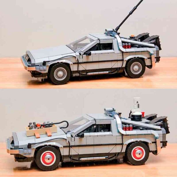 Блоки блоки назад до будущего DeLoreaned Racing Car DMC-12 Time Machine 10300 Творческий эксперт MOC Bric