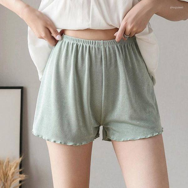 Calça de seda de roupas de sono feminina calças curtas de seda de seda anti-mira de plus size womans lounge use pijama solto feminino home macio shorts fofos