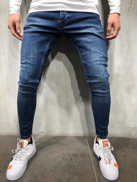 Jeans maschile 2022 blu classico blu classico retrò pantalini magri maglia magro pantaloni da jogging di alta qualità da jogging maschile lavatela