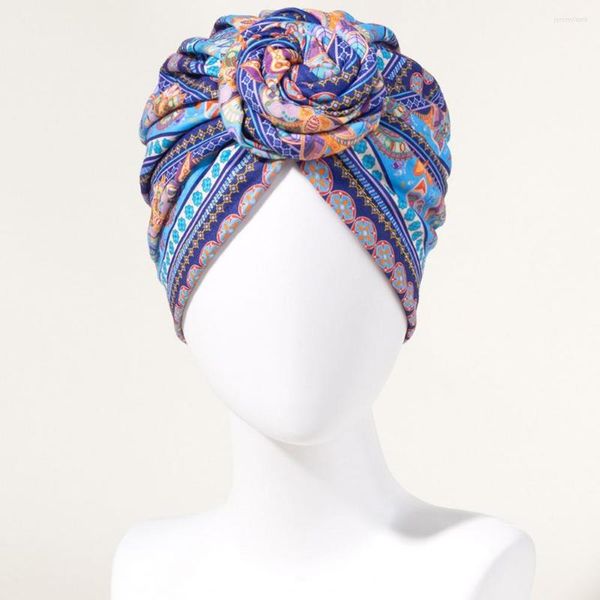 Visors Beanie Cap Twisted High Elasticity Headscarf Bohemian Women African Knot Head Wrap