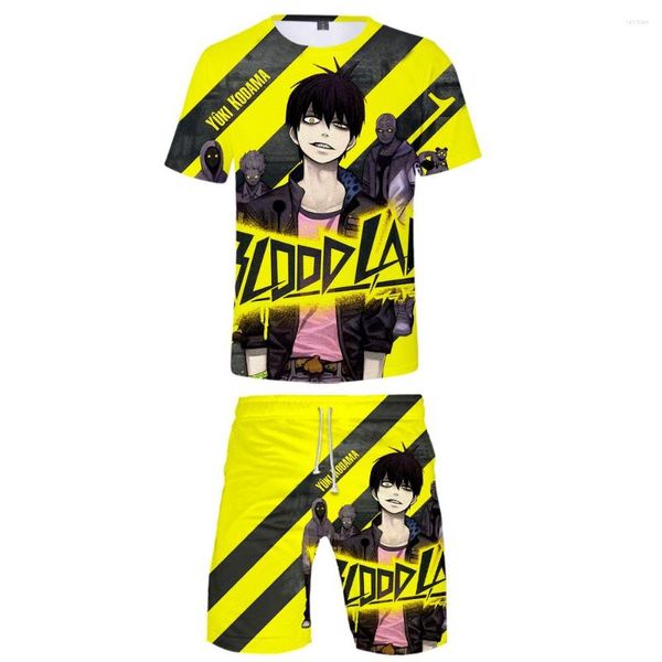 Tute da uomo Blood Lad Anime Tshirt 3D Set due pezzi Pantaloncini Harajuku Streetwear Manga giapponese Abbigliamento unisex Completi da donna