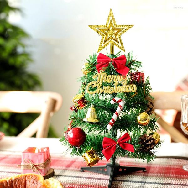 Decorazioni natalizie Albero da 30 cm Set da tavolo a LED Luce notturna Decorazione Mini regalo di anno di pino