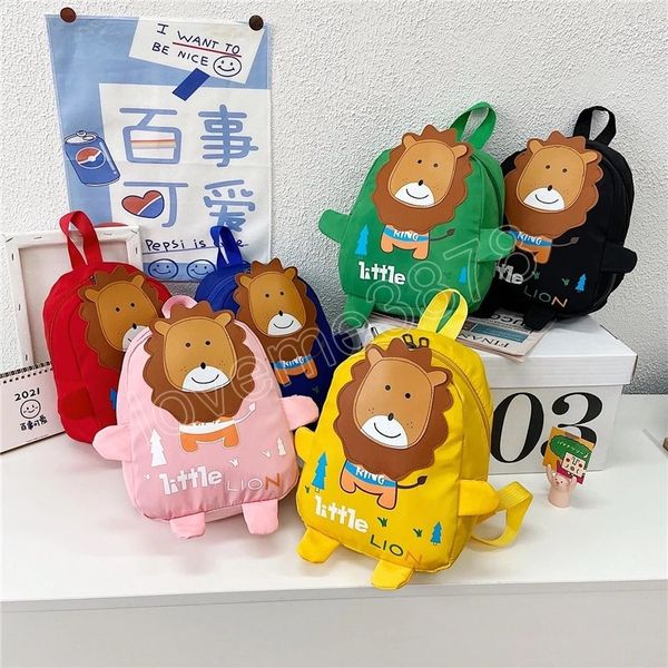 Borsa da scuola per libri per bambini carini Cartoon Little Lion Ragazzi Bambini Zaino piccolo Borse a tracolla per bambini da bambina