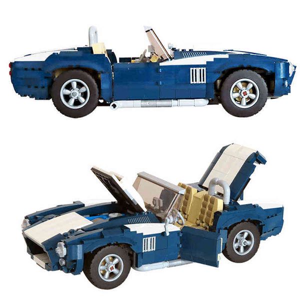 Bloklar Bloklar MOC Cobra Roadster Yüksek teknoloji hızlı otomobiller yapı blokları model yarış Mustang Supercarcar Montaj Toys Toys Çocuk Hediyeleri T220901