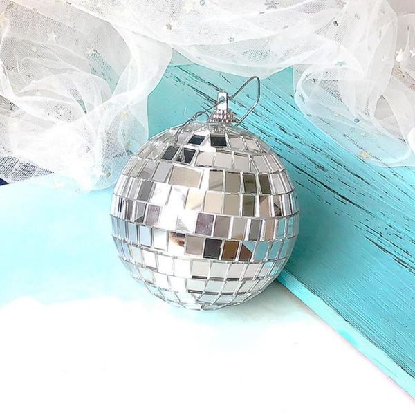 Decoração de festa bola de natal pendurar ornamentos de 4cm 5cm DJ Disco Reflexivo Bolas de Natal Decorações para Casamento em casa