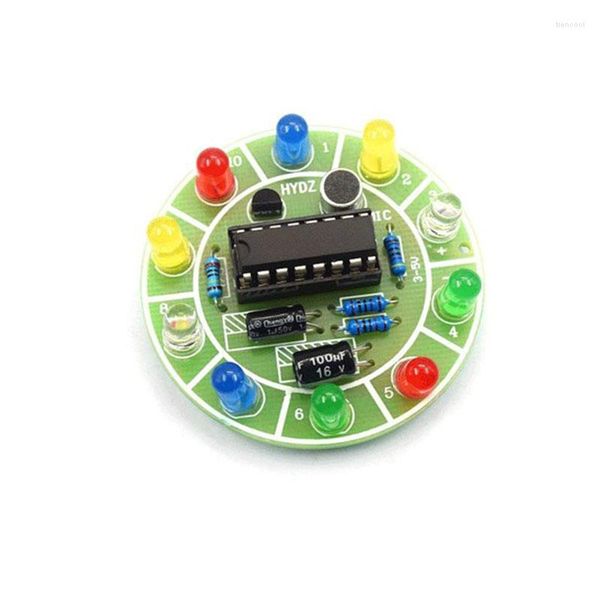 Cabos de computador CD4017 Controle de voz colorido Kit de luz LED de luz eletrônica Fabricação DIY Peças de reposição Laboratório de estudantes