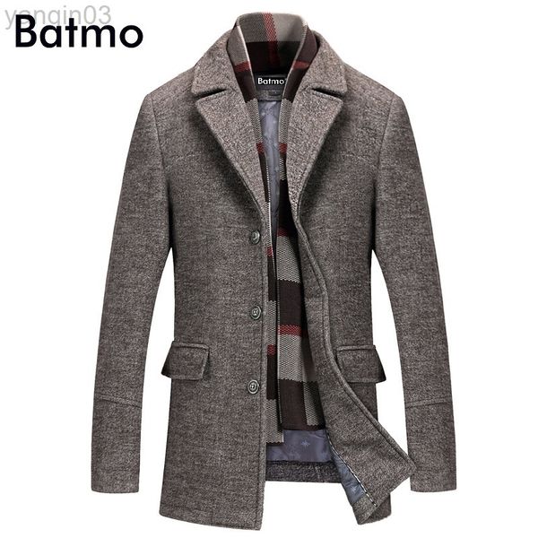 Männer Anzüge Blazer Batmo 2021 Neue Ankunft Winter Hohe Qualität Wolle Casual Grau Trenchcoat Warme Jacke Jacken 823 L220902