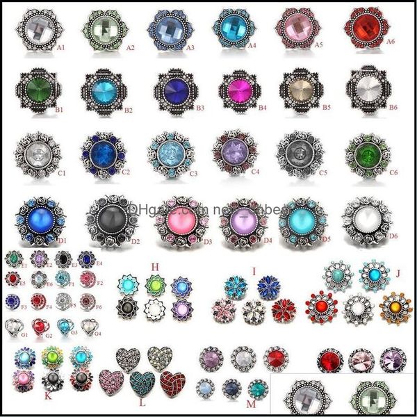 Chiusure Ganci Noosa Crystal Snap Button 18Mm Pezzi Fiore Cuore Gufo Zenzero Gioielli Fai Da Te Collana Accessorio Bracciale Dro Dhseller2010 Dhfym