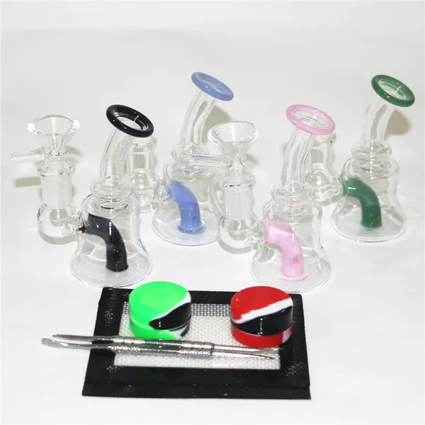 Glasbong Shisha Dab Rigs Rauchende Wasserpfeifenbongs Heady Pipes Größe 14 mm Gelenk mit Kopf oder Quarzknaller