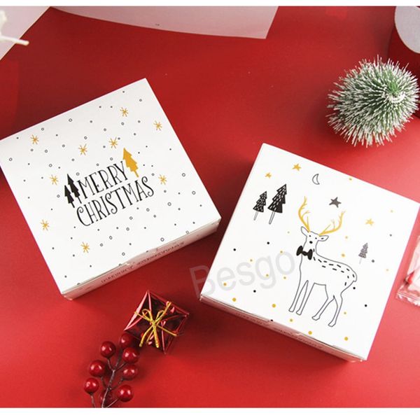 Weihnachtspapier-Geschenkbox Weihnachtsbaum Elch-Druckboxen Schokoladenplätzchen-Verpackungshülle Weihnachten Kinder Geschenk-Süßigkeitshüllen BH7512 TYJ