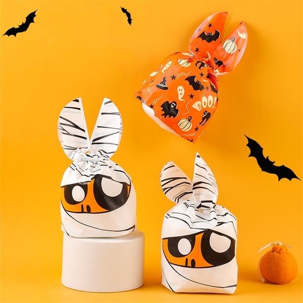 Confezione regalo 2050 pezzi Sacchetti di caramelle di Halloween Pipistrello di zucca Snack Borsa regalo di biscotti Dolcetto o scherzetto Bomboniere per bambini Forniture per decorazioni per feste di Halloween 220901