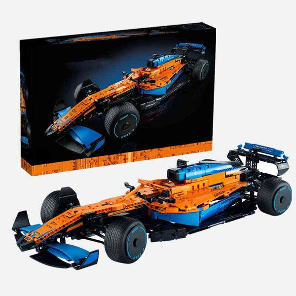 Blocchi Blocchi 42141 McLaren tecnici Formula 1 Auto da corsa F1 Kit di costruzione di modelli Creatori Blocchi di mattoni Giocattoli per bambini Regalo di compleanno Ragazzi Set T220901