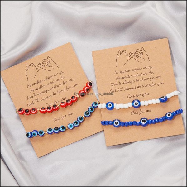 Очарование браслетов из браслет из белого синего зла настаивает браслеты счастливчики для женщин для женщин цветовой шарни