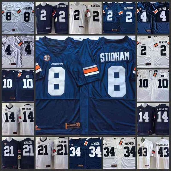 Abbigliamento da football americano universitario Maglia da calcio cucita College NCAA AU 2 Cameron Newton 4 Tank Bigsby 8 Jarrett Stidham 10 Bo Nix 14 Nick Marshall 21 Tre Mason 34 Bo Jac