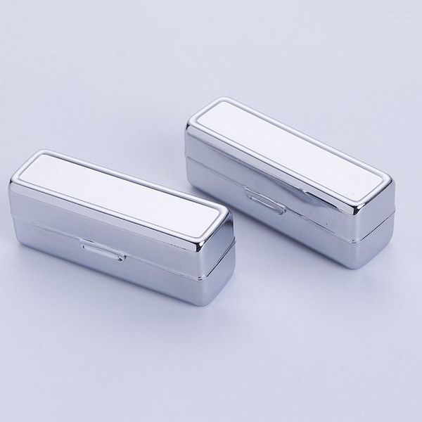 Подарочная упаковка 250 шт./Лоты Blank Silver Metal Lipstick Box с зеркалом внутри палочки упаковка DF947