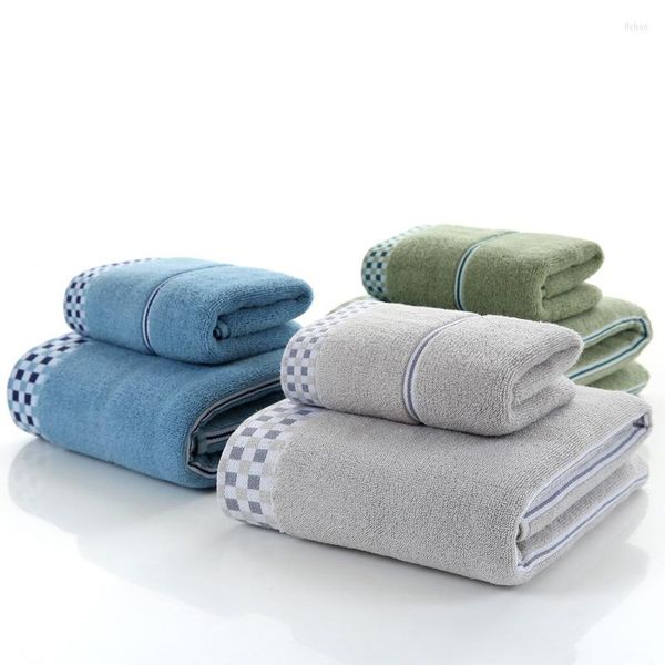 Asciugamano Goccia 100% Cotone Uomo Set 3 Pz/set Plaid Solido Un Pezzo 70 140 cm Bagno Due Pezzi 34 74 cm Asciugamani Viso