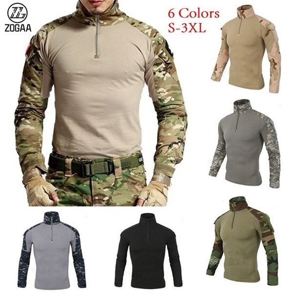 T-shirt da uomo ZOGAA Wolf Warriors Army Camouflage Tattico T Shirt da uomo Manica lunga Hunt Outdoor T-shirt a maniche lunghe 220902