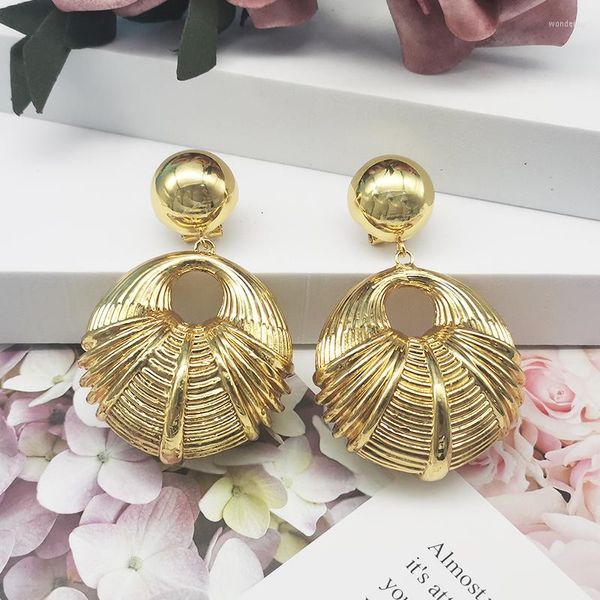 Orecchini pendenti a goccia per le donne Natale appeso Big African Dubai Accessori per gioielli in rame placcato oro 24k Regalo per feste