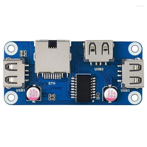 Cabos de computador WaveShare USB 2.0 RJ45 Fast Ethernet Hub Module Hat Hat Interface Shield Board para Raspberry Pi Zero W WH