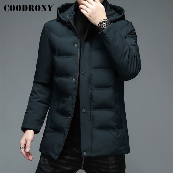 Parka da uomo in piumino COODRONY Cappotto lungo di marca Abbigliamento da uomo Parka con cappuccio caldo e spesso Giacca invernale da uomo Top Business Casual Giacca a vento Cappotto Z8145 220902