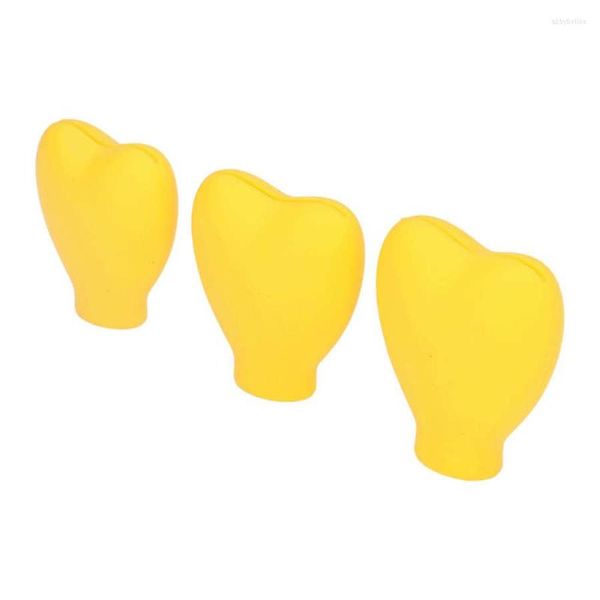 Bolsas de armazenamento Tampas de escova de maquiagem do coração amarelo macio flexível flexível protetores cosméticos de silicone