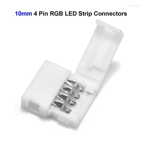 Accessori per l'illuminazione 5 pz 10mm 4 Pin RGB LED Striscia Connettore Saldatura Libera 8mm 2 Per SMD 3528 5630 Luci