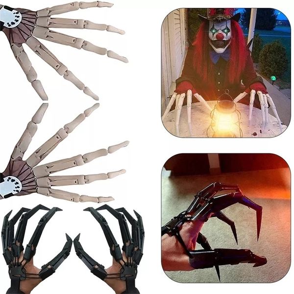 Decorazione per feste Stampato in 3D Halloween Dita articolate Estensioni Giunti flessibili Mobili indossabili Puntelli lunghi Artiglio Cosplay 220901